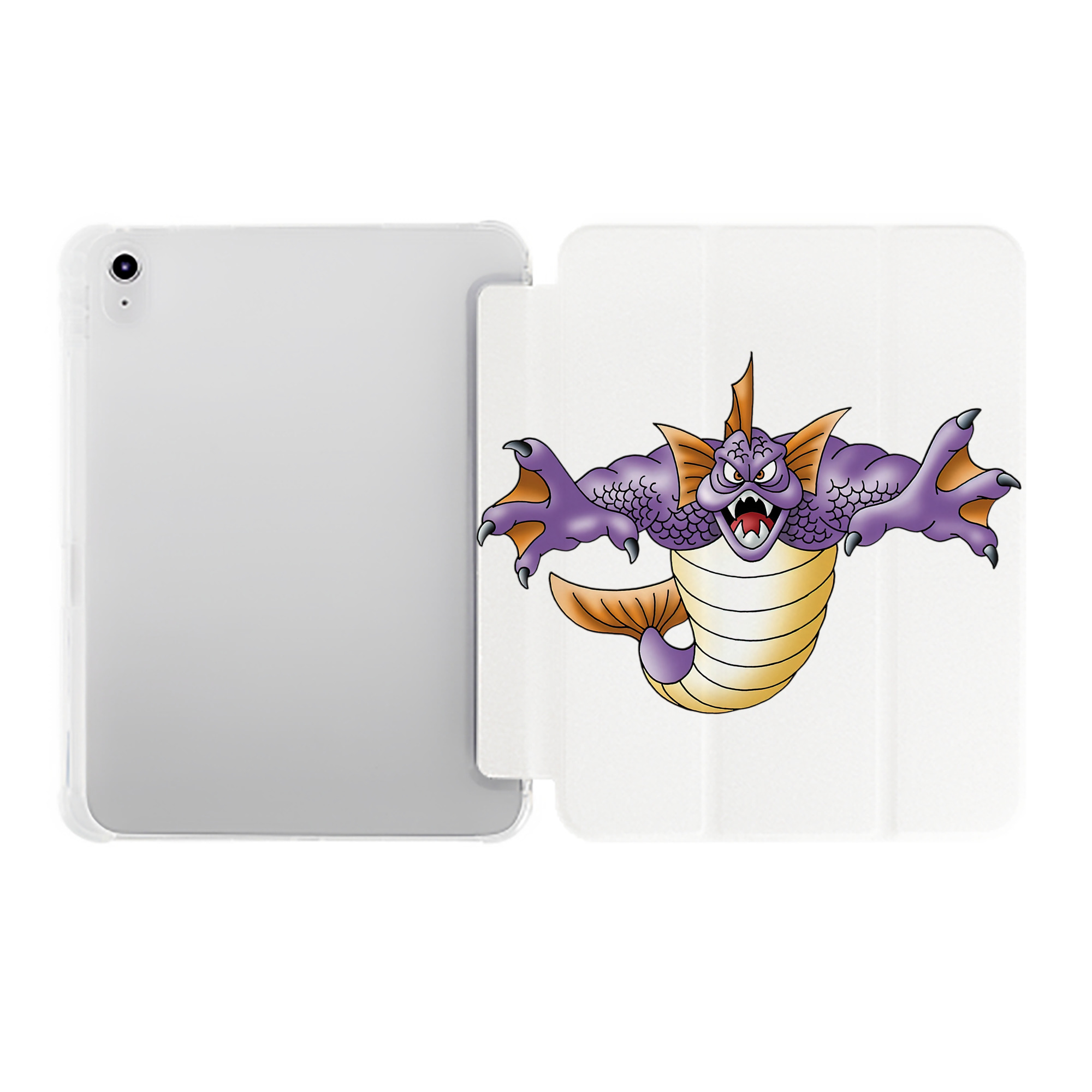 （画像用） ドラゴンクエスト Doragon Kuesuto Dragon Quest IPad ケース ペン収納付き 三つ折りスタンド PUレザー×シリコン 対応機種9.5/10.5/10.9インチ